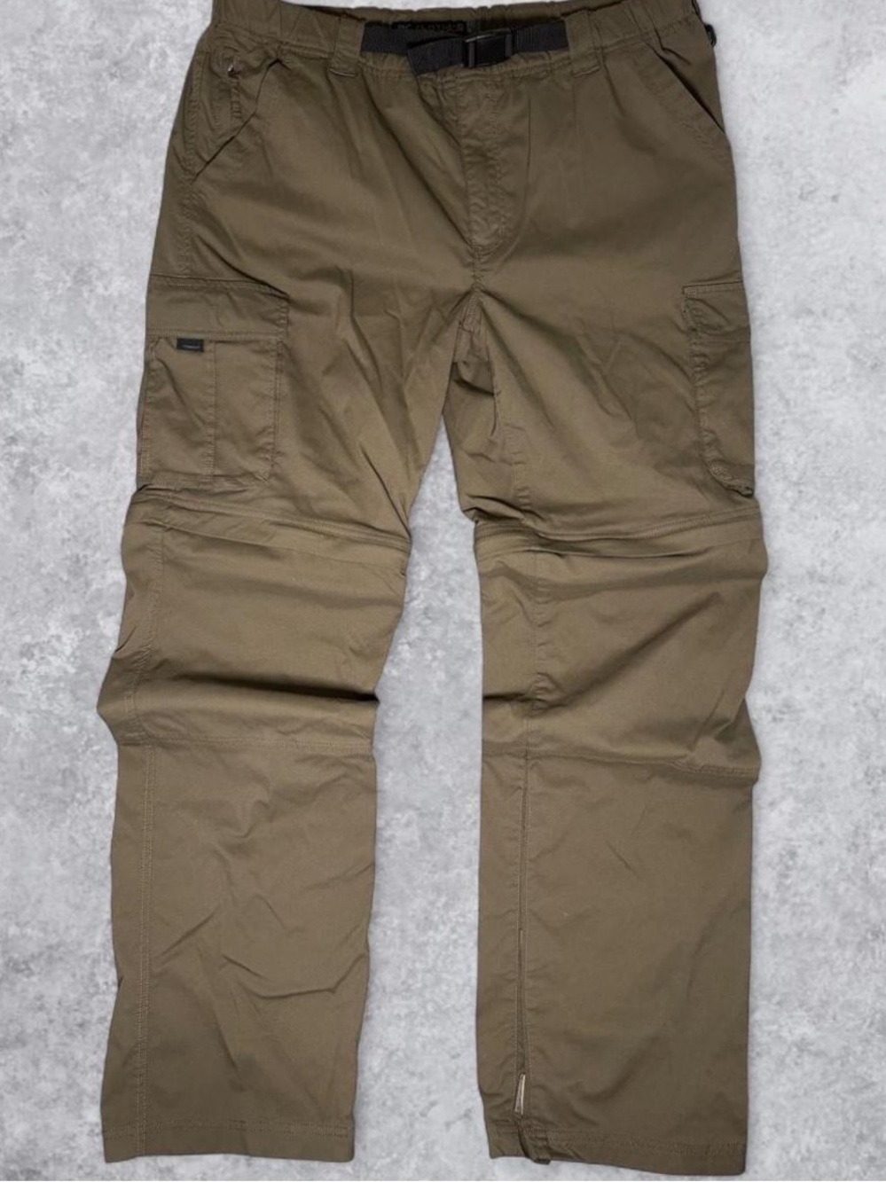 BC Clothing Convertible Cargo Pants Men’s Large Size 34 Olive Green Zip Off